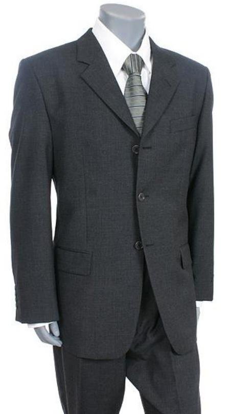 Tesory Italian Design, premeier quality italian fabric Charcoal Gray 3 Button suit Super 150 Vented