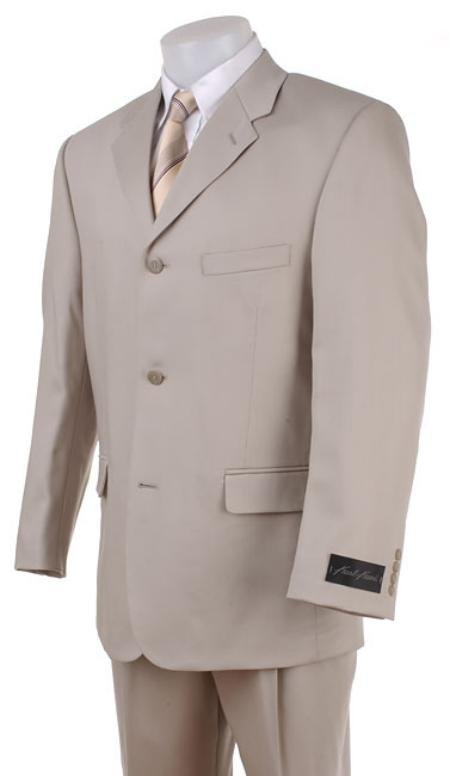 Tan~Beige~Light Taupe~Sand Wool Blend polyester Summer suit