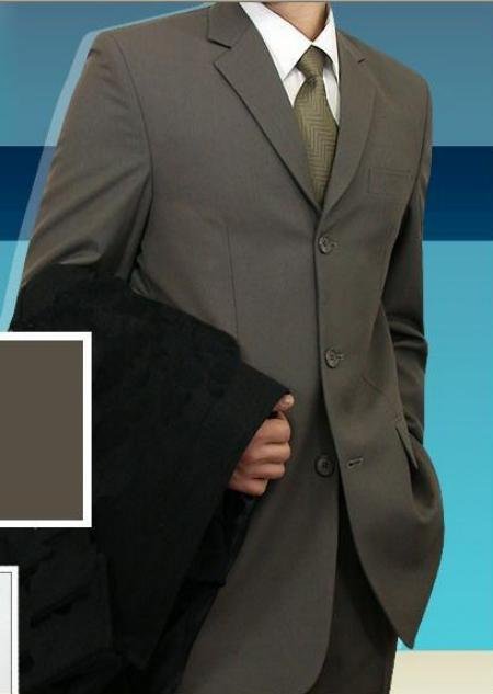 Men's Olive Geeen Double Vent Super 140's Wool Suits