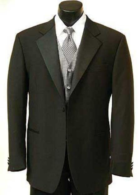 1 Button Tuxedo Satin Covered Jacket + Pants