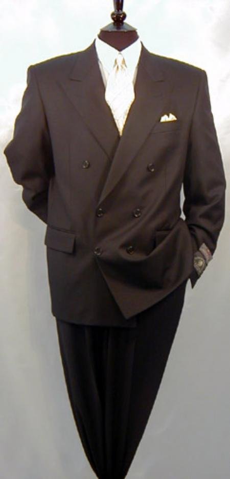 Double Breasted Men's Suit, 1 Wool Super 120's, Peak Lapel Style Ultra Fashion