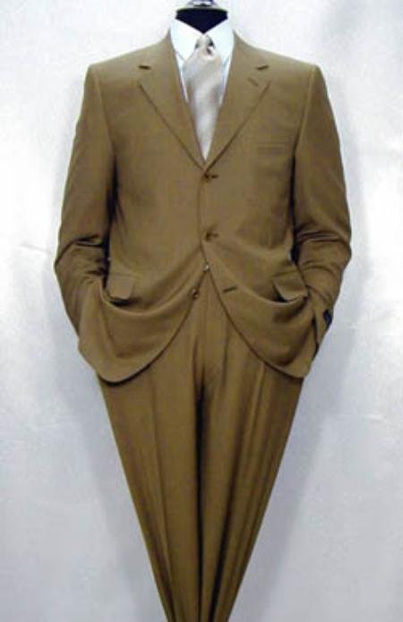 Men's Luxurious High End 3-Button Super 150's Wool Camel premeier quality italian fabric Suit