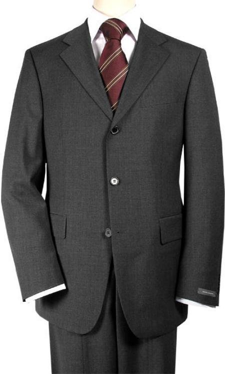 premeier quality italian fabric Charcoal Gray Super 150's Wool Men's Suits