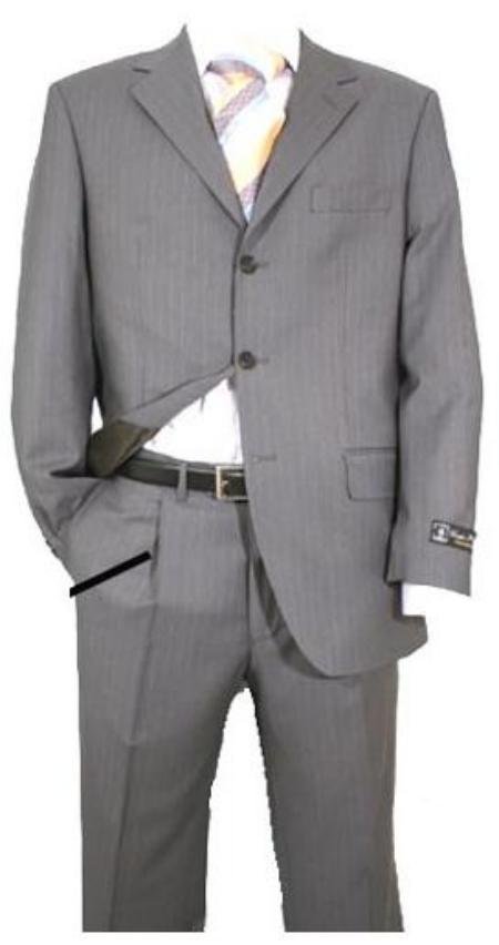 Light Gray Pinstripe Super 120's Wool