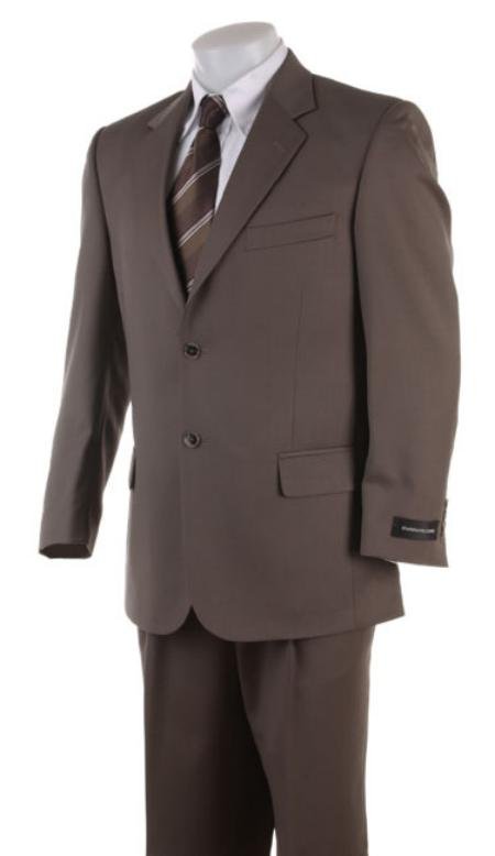 Men's 2 Button English Brown Super Wool Business Suit