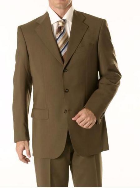 Dark Olive Green Super 150 Wool & Cashmere 3-Button premeier quality italian fabric Suits
