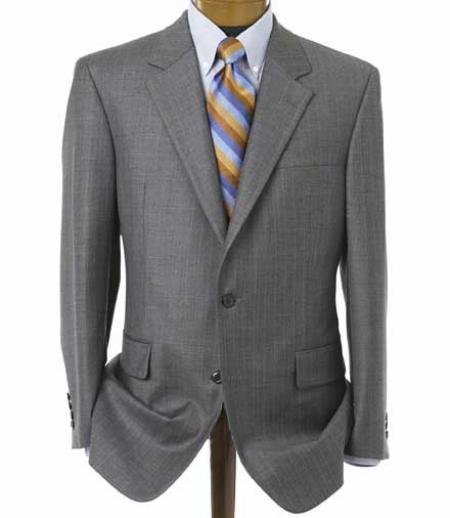 Men's Medium Gray 2 Button Double Vented Jacket + Flat Front Pants