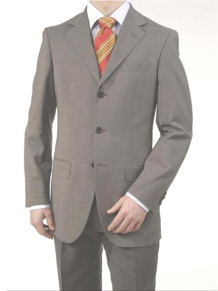 Mid Gray 3 Button Real premeier quality italian fabric Super 150's Wool Italian Men's Suits