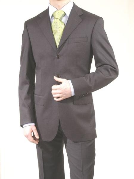 Charcoal Gray/Black -3 Button Super 150's Wool & Cashmere Suit