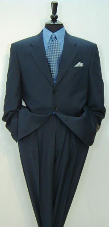 Luxurious High End 3-Button Super 150 Wool Solid Navy Blue premeier quality italian fabric Suit
