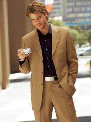 3 Buttons Camel~Bronz Super 120's Wool 3 Button Suit