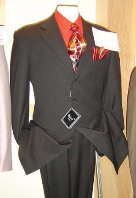 Solid Black 4 Buttons Mens Dress Super 120's Wool premeier quality italian fabric Design