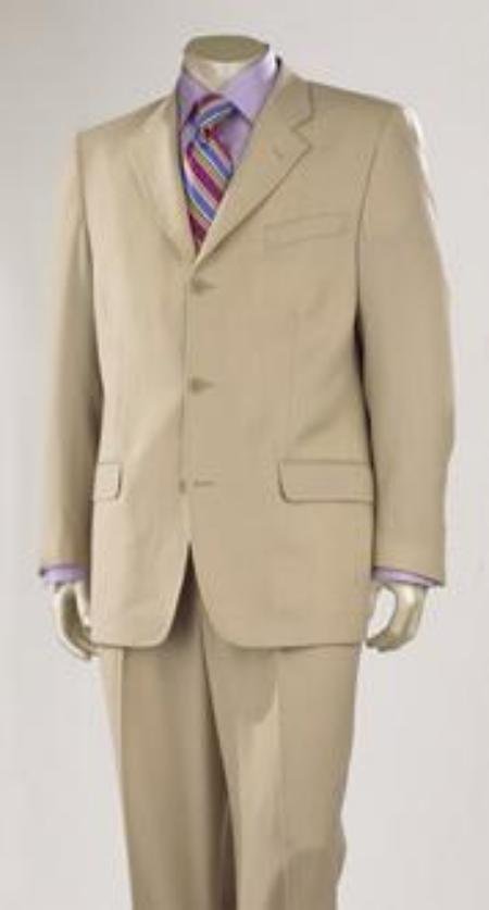 Medium Tan Super 150's Wool 3 Buttons premeier quality italian fabric Design