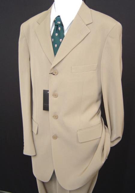 Stunning Light Tan 4 Button Professional Suit