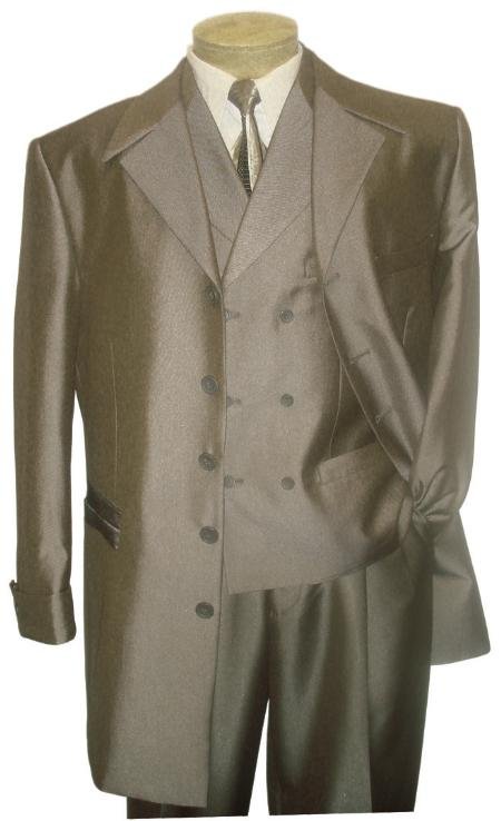 5 buttons side vent with cuff, double breasted vest, back pleat & wide leg pants