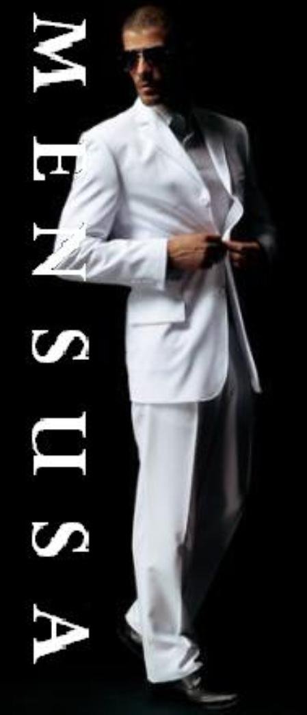 1 Polyster Men's White Suit 1 Polyster Light Weight Feels Super Soft No Vent