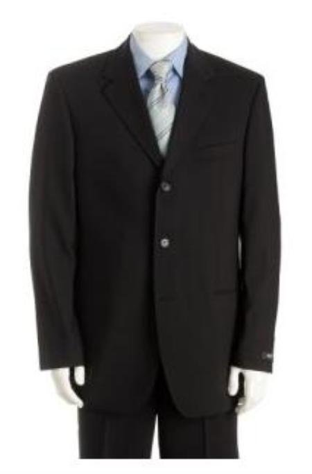 UMO Simple & Classy Solid Black Super 150's Wool & Cashmere Blend Back Side Vented