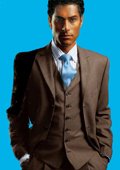 Elegant Men's Chocolate Brown 3 Piece Suit