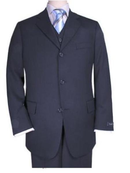Men's 3 piece premeier quality italian fabric fabric Navy Vested Super 120's Mens 3 Piece Suit