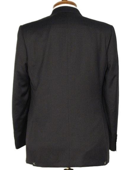 3 Button BLack Double Vented Super 120's Worsted Wool Suit