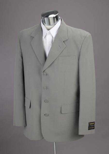 Brand New Light Gray 4 Buttons Mens Suit