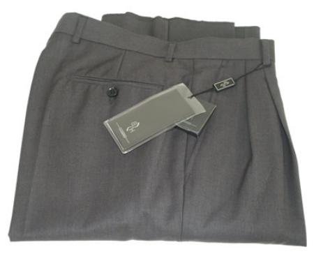 Mizzani Taup Pleated Super 120's Wool premeier quality italian fabric Dress Slacks