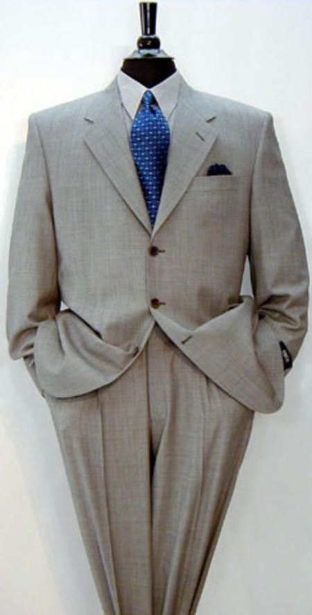 Signature Gold Super 150's & Marino Wool Solid Light Gray premeier quality italian fabric Suit