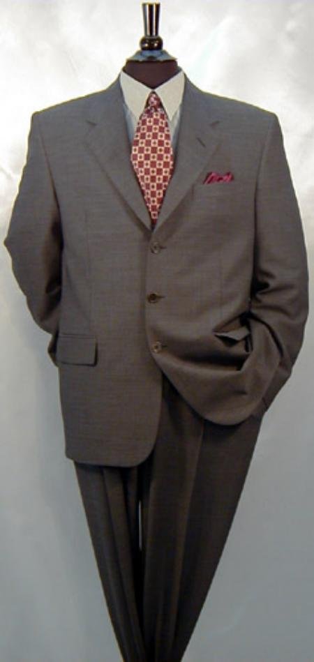 Mens Charcoal Gray 1 Wool Suit 3 Buttons Men's Dress Business Suits