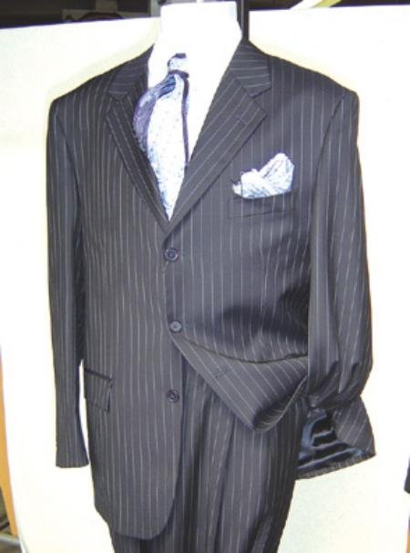 Mens Dress Pinstripe 3 Buttons Mens Business Soft & light Weight Fabric Suit