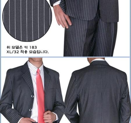 BLack & White Pinstripe 3 Buttons year-round weight
