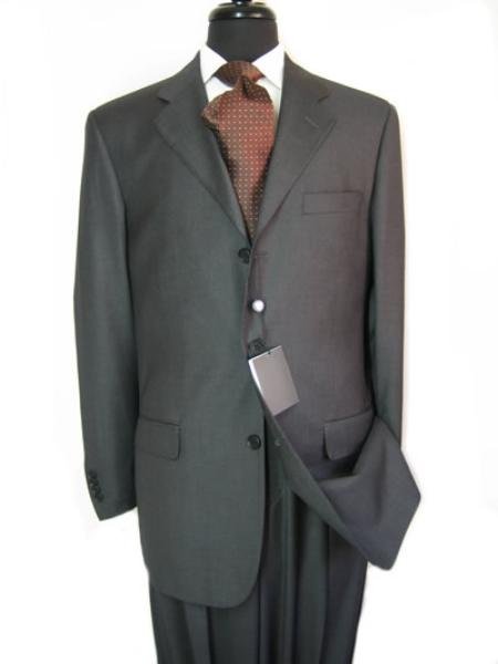 premeier quality italian fabric Double Vent Super 150's Wool Slid Charcoal Gray