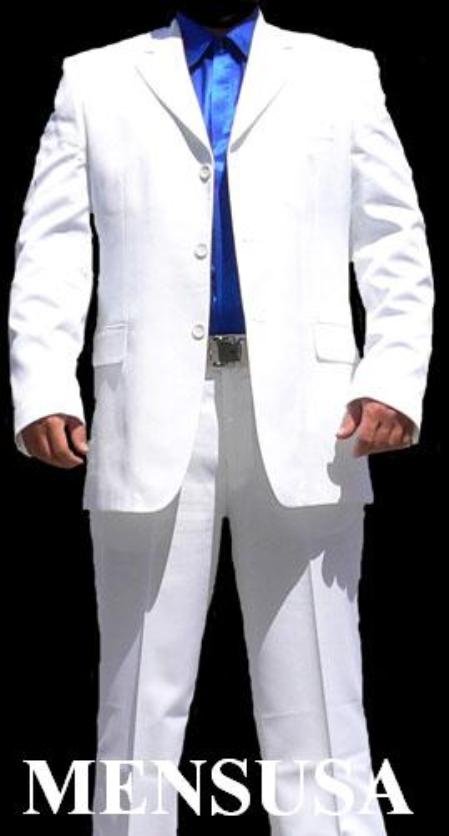 Joun Paul White 3 Buttons Super Cool Lightest Weight Fabric in the market Men's Suit