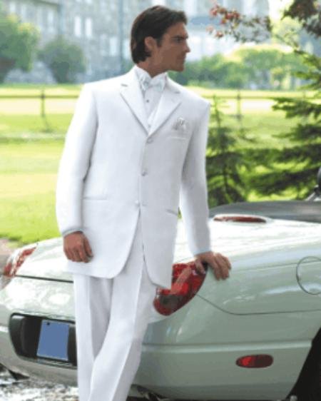 White Men's Tuxedo Dress Suits
