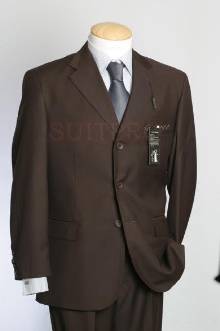 Premeier Quality Italian Fabric Design :: Solid Coco Liquid Brown Super 150S Worsted Wool 2 Vented