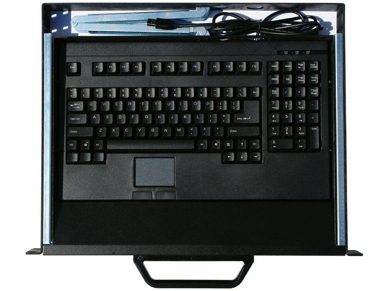 Rack Mount Keyboard with Drawer Tray Touch Pad USB NEW