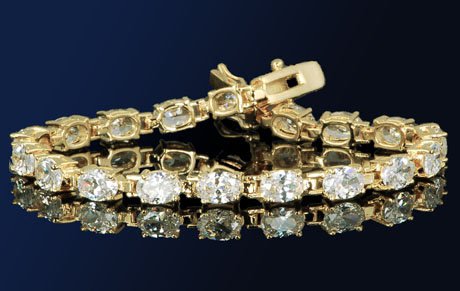 16.1ct HUGE OVAL CUT TENNIS BRACELET 7 1/4
