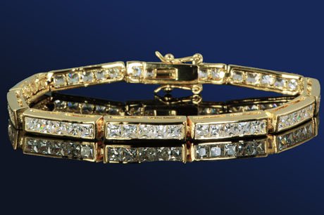 13.5ct 50pcs PRINCESS BRILLIANT TENNIS BRACELET