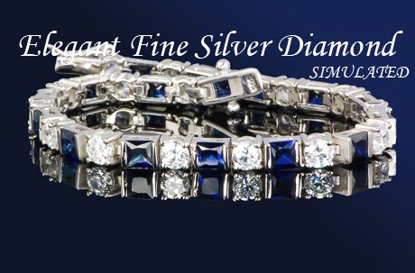 12.80CT FLAWLES PLATINUM DIAMOND SILVER TENNIS BRACELET
