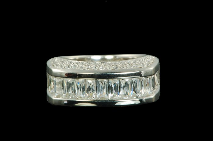 RUSSIAN STONE HALF ETERNITY RING 6 or 7