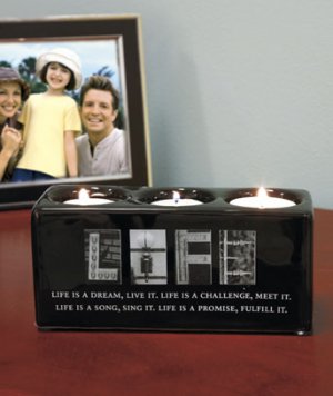 New Sentiment Life Candleholder Block Great Home Decor