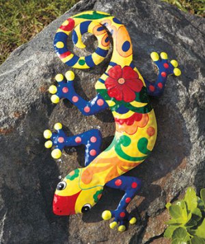 Colorful Metal "Gecko" Garden Art