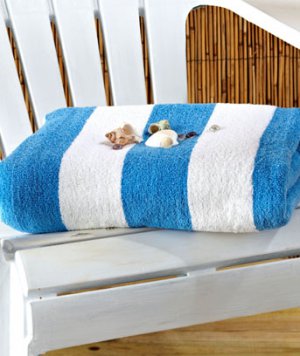 Blue 50" x 70" Cabana Towel for Two