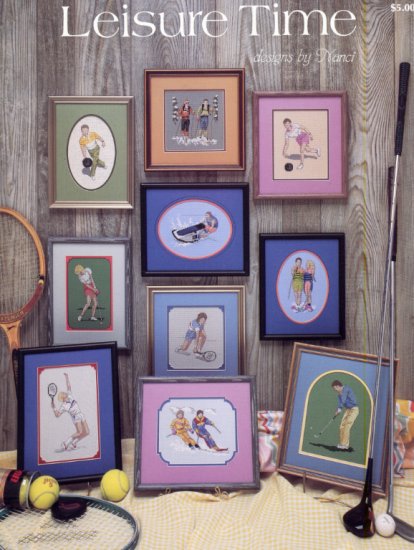 Bowling Skiing Tennis Golf Sports Cross Stitch Leaflet Pattern