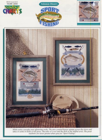 Sport Fishing in Counted Cross Stitch Leaflet by Color Charts