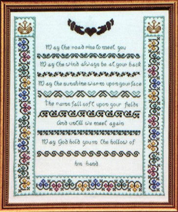 Irish Poem Cross Stitch Sampler ~ May The Road Rise Up To Greet You