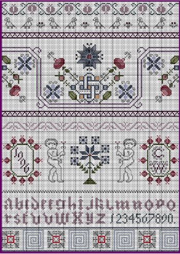 Celtic Winter 17th Century Style Sampler Cross Stitch