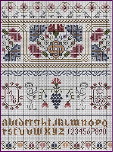Celtic Summer 17th Century Style Sampler Cross Stitch