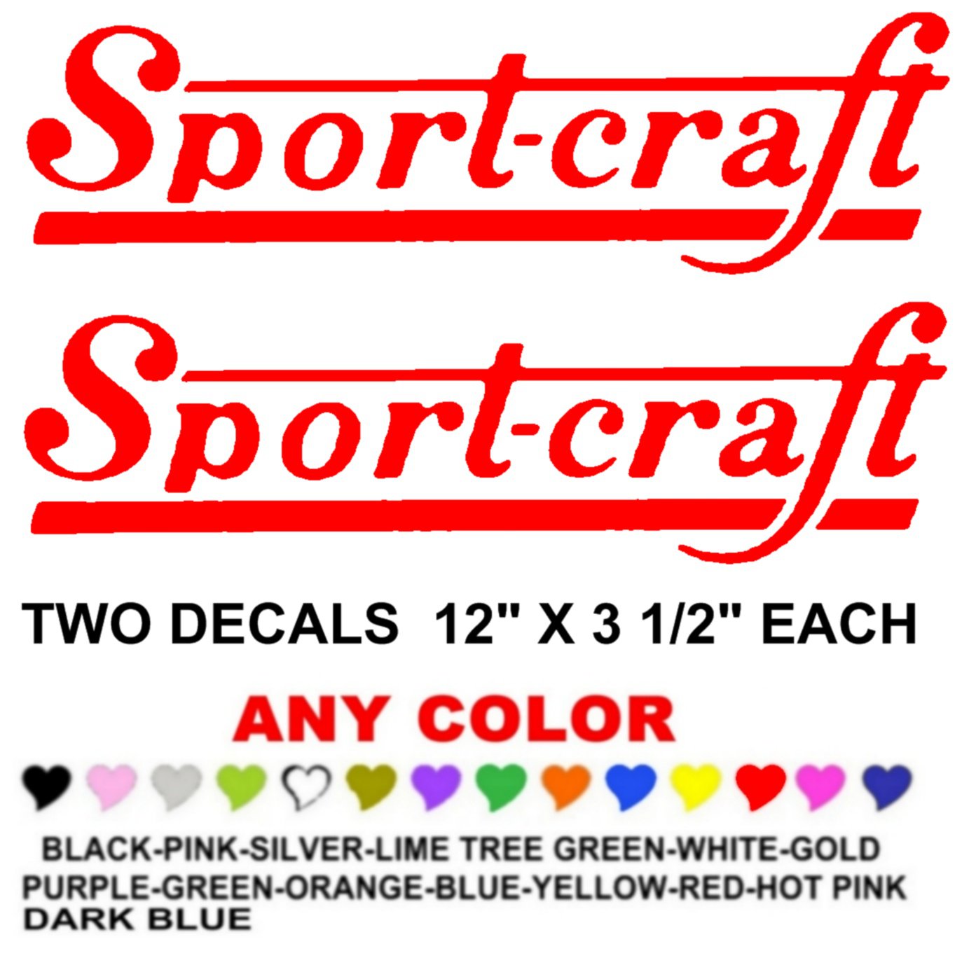 Sport Craft Stickers Decals Pair Any Color Sportcraft Boat