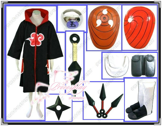 Naruto Akatsuki Cloak Uchiha Madara Cosplay Costume