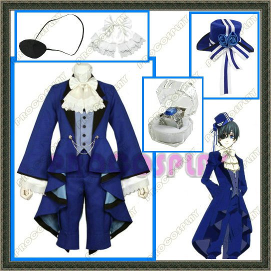 New Kuroshitsuji Black Butler Ciel blue Cosplay Costume